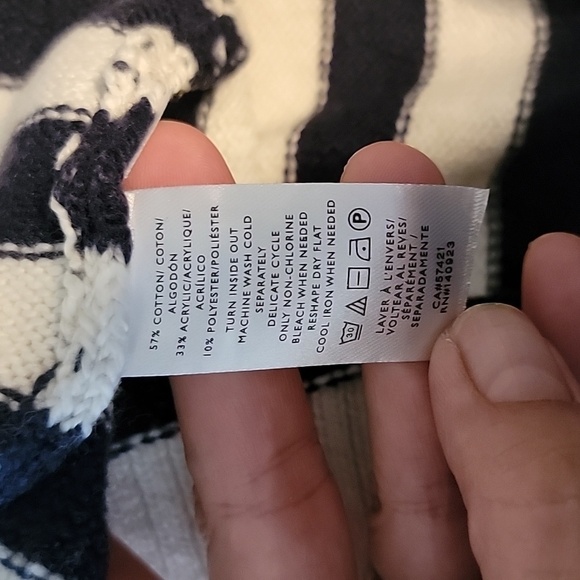 LOFT shoulder button striped sweater - Picture 10 of 11